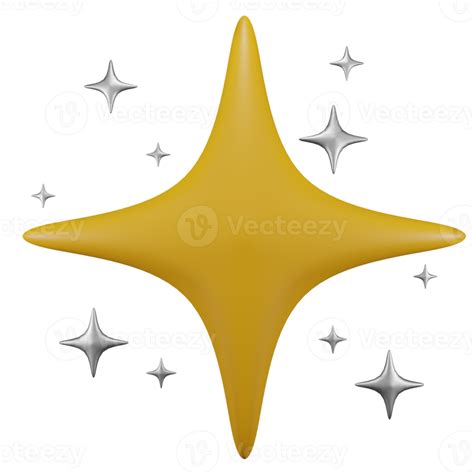 Sparkle Star 3d Icon Suitable To Be Used As An Additional Element In