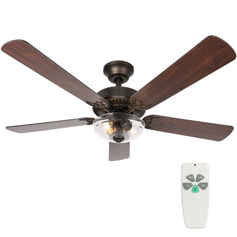 Buy 54 Inch Indoor Oiled Bronze Ceiling Fan With Dimmable Light Kit And