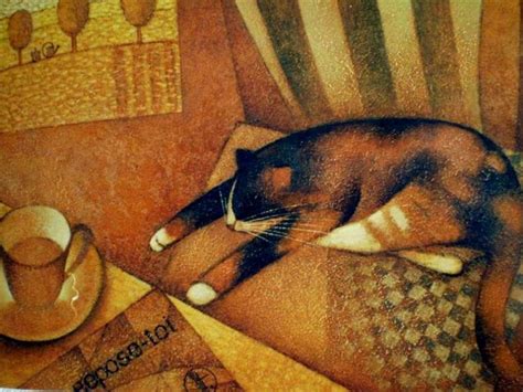 Sleeping Cat Painting Natalya Trubina