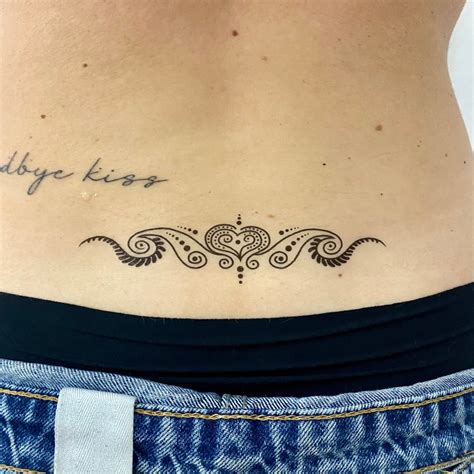 Henna Lower Back Temporary Tattoo Etsy