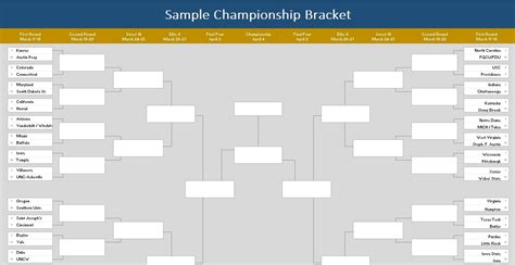 Printable Tournament Bracket Templates Excel Word Best Collections