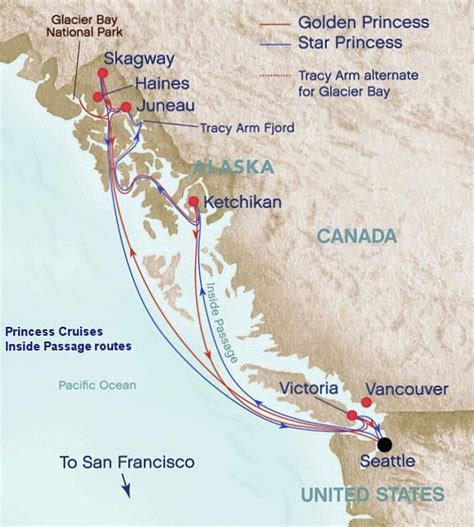 Inside Passage Route Map