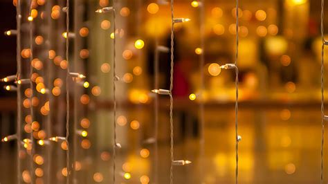 Yellow Hanging Lights Bokeh Background Hd Background Wallpapers Hd