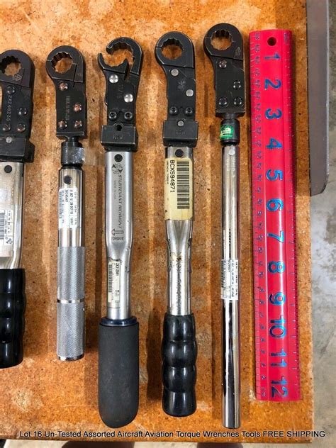 Lot 16 Un Tested Assorted Aircraft Aviation Torque Wrenches Tools Free