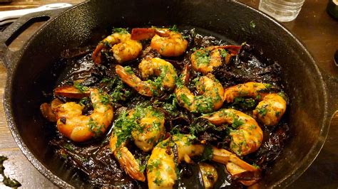 Homemade Gambas Al Ajillo With Toasted Ancho Chilli Food Foods