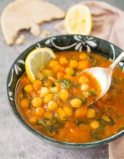 this warming and hearty chickpea soup comes together in less than 30 minutes plus it tastes