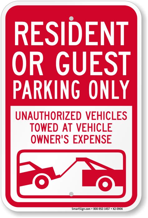 Resident Or Guest Parking Only Sign Sku K2 0906