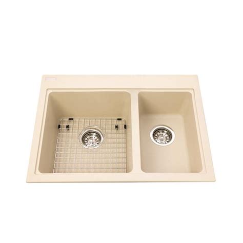 The prime reasons to be considered for choosing granite sinks are mainly the elegant outlook, fashionable, durability, easy to clean. Kindred Granite Champange Franke Double Sink 27.75-in X 20 ...