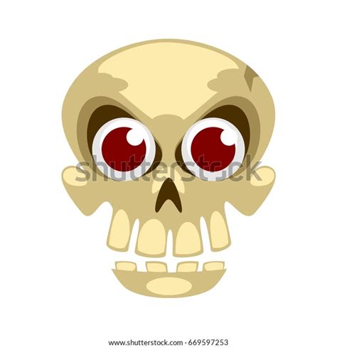 Cartoon Skull Red Eyes Stock Vector Royalty Free 669597253 Shutterstock