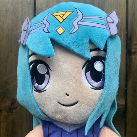 Lunar Eclipse The Krew Youtube Plush Anime Doll Light Blue Hair Rare