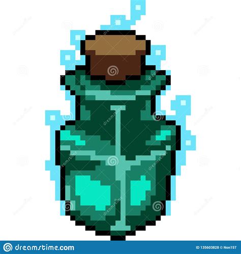 Vector Pixel Art Potion Bottle Stock Vector Illustration Of Cartoon