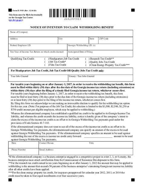 Ga Dor It Wh 2020 2021 Fill Out Tax Template Online Us Legal Forms