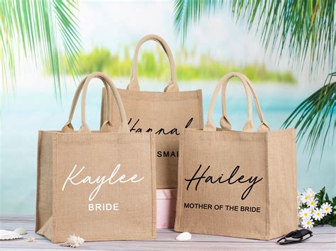 Personalized Burlap Bags Custom Name Monogram Beach Etsy