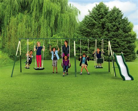 Sportspower Adventure Play Ii 9 Play Metal Backyard Swing Set With Slide