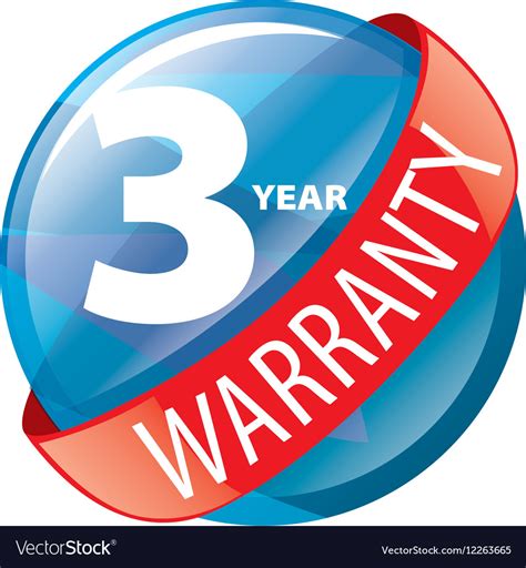 Logo 3 Years Warranty Royalty Free Vector Image