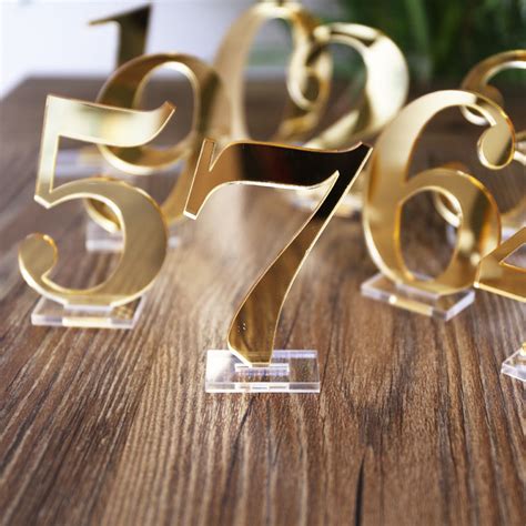 Acrylic Table Numbers For Wedding Party Or Event Gold Or Silver Weddi