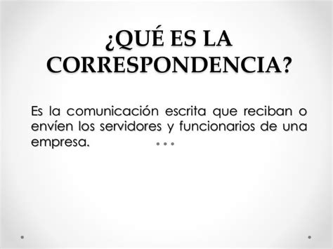 Que Es La Correspondencia