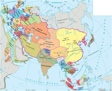 Diercke Weltatlas Kartenansicht Asien Um 1300 978 3 14 100770 1