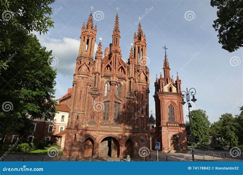 St Anne S Church In Vilnius Old Town Lithuania Stock Photo Image Of