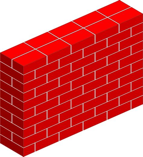 Red Brick Wall Vector Clipart image - Free stock photo - Public Domain png image