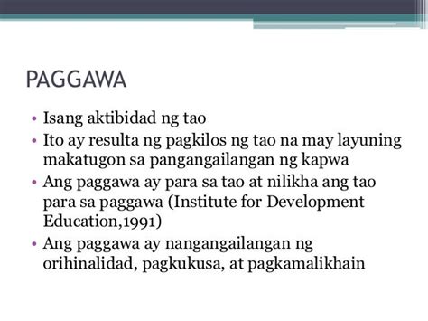 Ang Paggawa Bilang Paglilingkod At Pagtaguyod Ng Dignidad