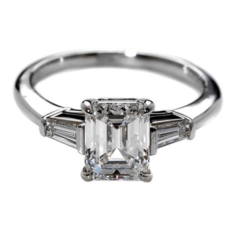 Tiffany And Co 180 Carat Emerald Cut Diamond Platinum Engagement Ring