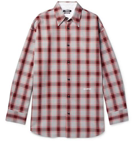 Calvin Klein 205w39nyc Oversized Checked Flannel Shirt Men Red Mens