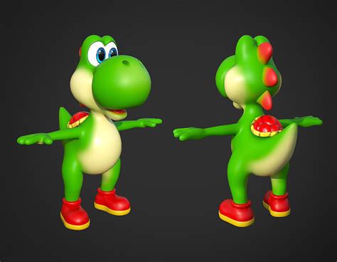 3d Model Yoshi From Super Mario Vr Ar Low Poly Cgtrader