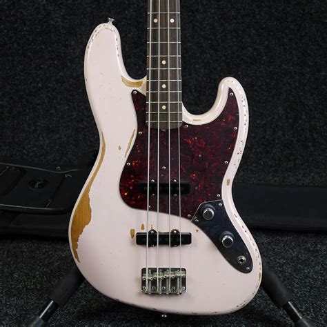 Fender Flea Signature Jazz Bass Roadworn Shell Pink W Bag 2nd Hand