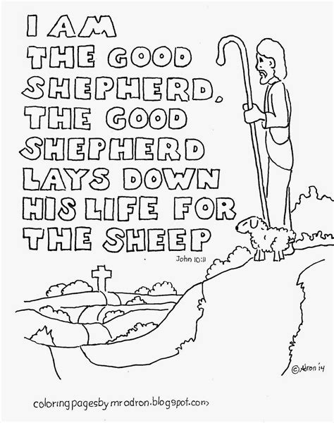 Coloring Pages For Kids By Mr Adron I Am The Good Shepherd Free