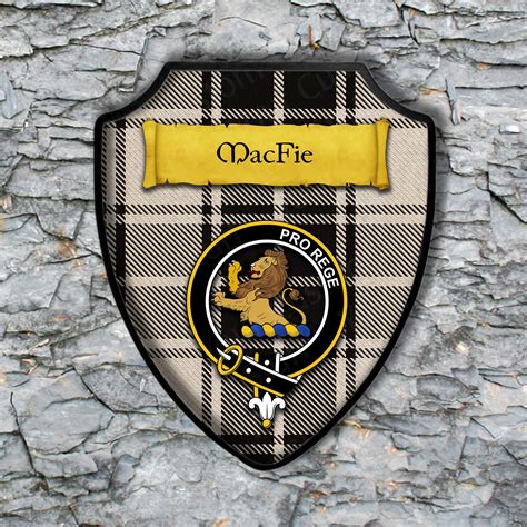 Macfie Shield Plaque With Scottish Clan Coat Of Arms Badge On Etsy