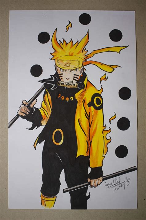 Dibujo Realizado Hace Ya Un Año Naruto Modo Sabio De Los 6 Caminos
