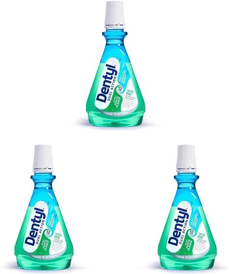 dentyl dual action smooth mint plaque reducing cpc mouthwash 500ml pack of 3 uk