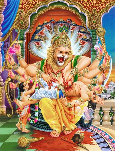Narasimha Lit Man Lion Is The 4th Avatar Of The Hindu God Vishnu