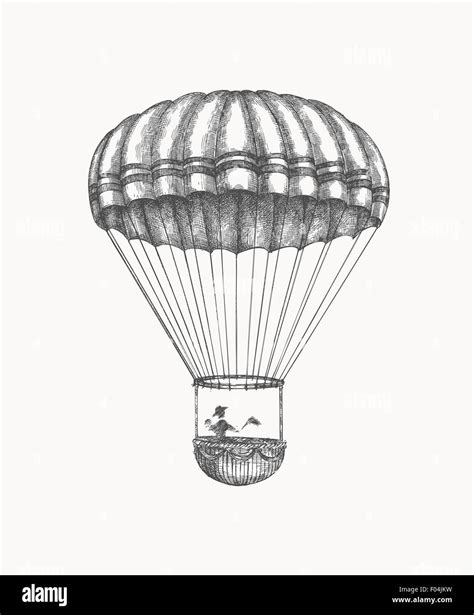 Vintage Parachute Sketch Stock Photo Alamy