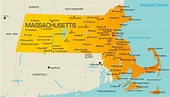 Map of Massachusetts - Guide of the World