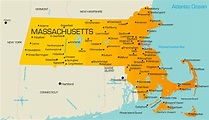 Map of Massachusetts - Guide of the World