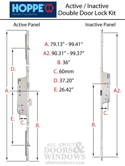 Hls One 3 Point Lock Kit Double Door System W60mm Backset Choose