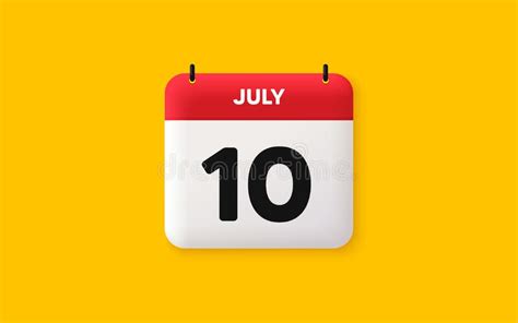 10th Day Of The Month Icon Event Schedule Date Calendar Date 3d Icon