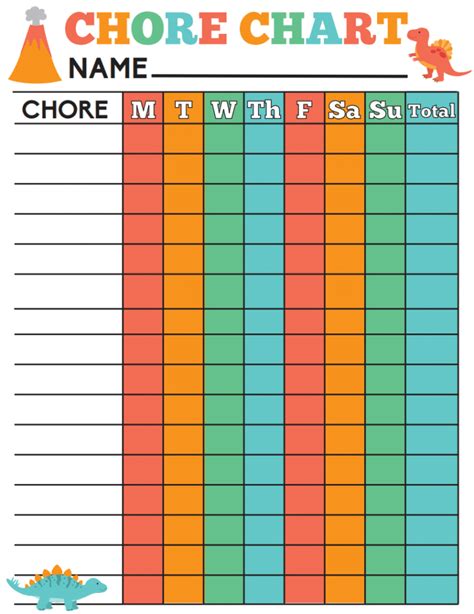 10 Fun Printable Chore Chart Templates To Help Kids With Their Chores