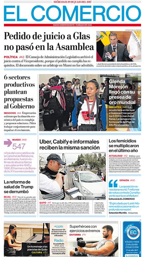El Comercio Ecuador Miércoles 19 De Julio De 2017 Infobae