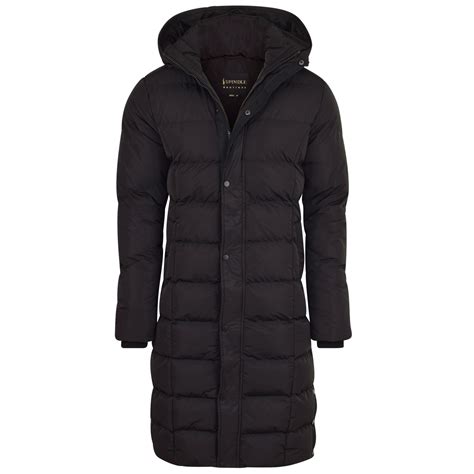 Spindle Mens High Quality Hooded Padded Long Puffer Coat Winter