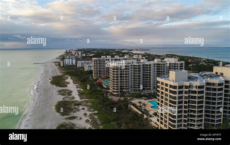 An Aerial View Of Longboat Key Beach In Sarasota County Florida Stock