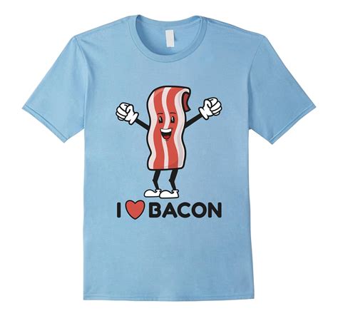 I Love Bacon T Shirt I Heart Bacon Fun Cartoon Character 4lvs