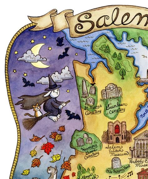 Map Of Salem Massachusetts Art Print 8 X 10 Etsy