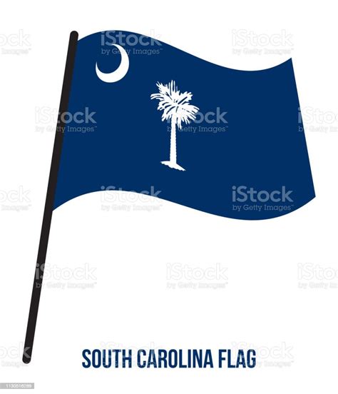 South Carolina Flagge Winken Vektorillustration Auf Weißem Hintergrund