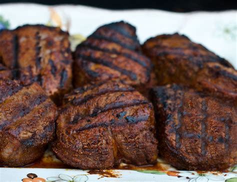 My husband and i loved this steak entree. Spice-Rubbed Grilled Beef Tenderloin Filets with Chimichurri