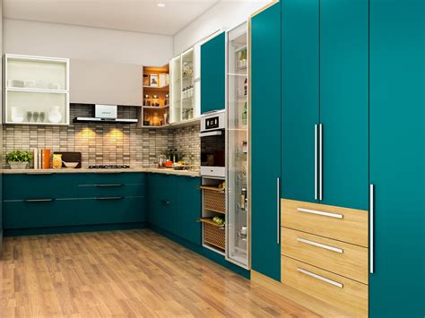Modern L Shape Wooden Modular Kitchen Rs 1050 Square Feet Sab