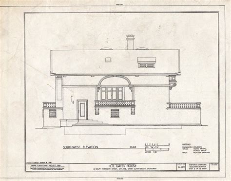Blueprint Habs Cal43 Sanjos7 Sheet 6 Of 10 Howard B Gates House