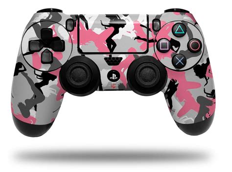 Skin Wrap For Sony Ps4 Dualshock Controller Sexy Girl Silhouette Camo Pink Controller Not